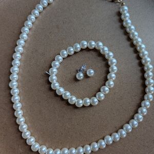 Elegant Cream Faux Pearl Jewelry Set